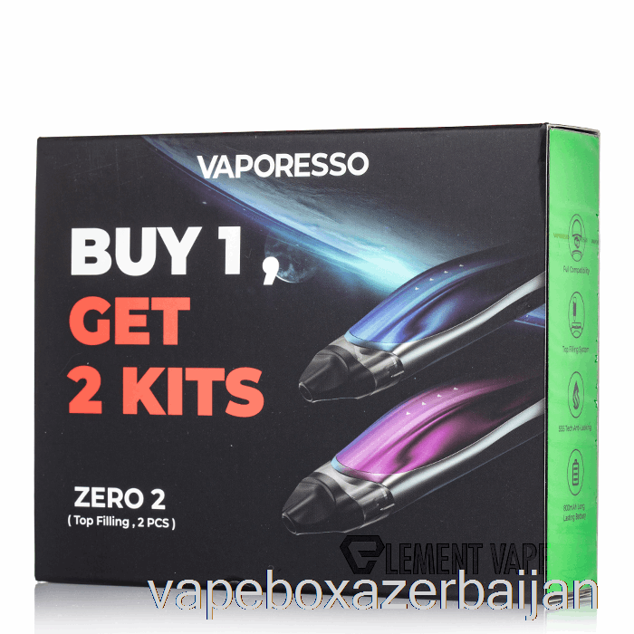 Vape Smoke Vaporesso Zero 2 Pod System 2-Pack Promotion Black Blue + Black Purple
